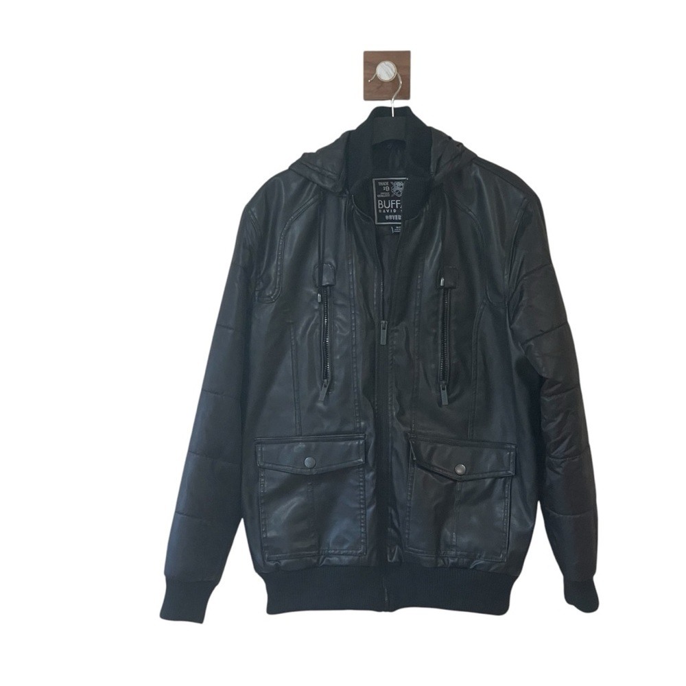 Buffalo David Bitton Outerwear Mixed Media Hooded Bomber Jacket